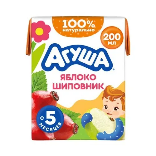 Нектар Агуша 200мл Яблоко-Шиповник осветленный