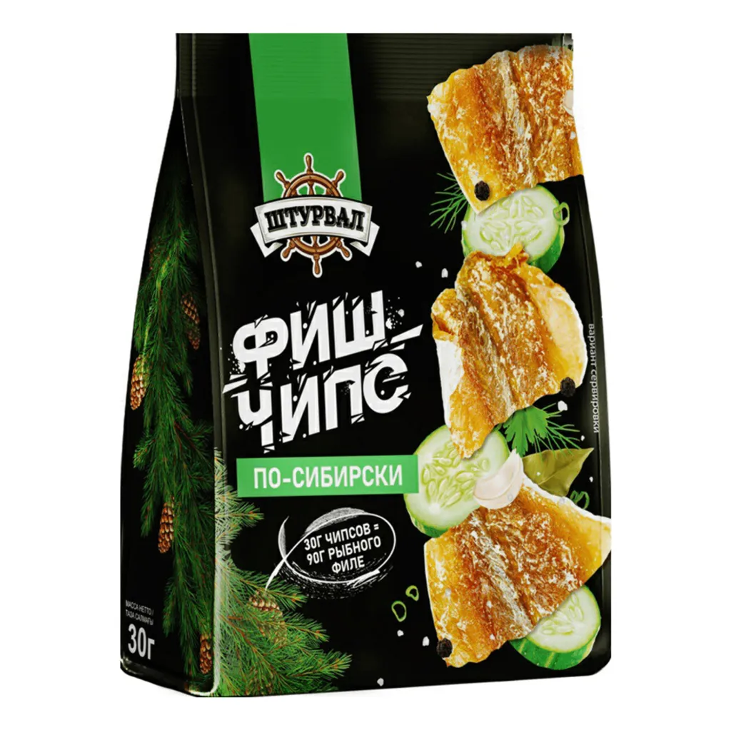 Рыбные чипсы по-сибирски Штурвал 30г