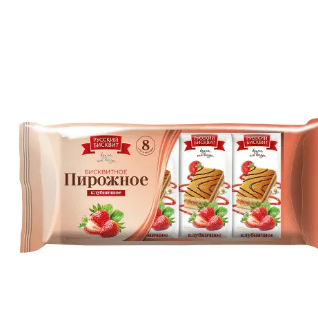 Пироженое Русский Бисквит клубничное 240г