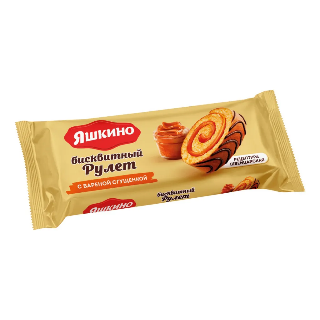 Рулет бисквит Яшкино с вареной сгущенкой 200г