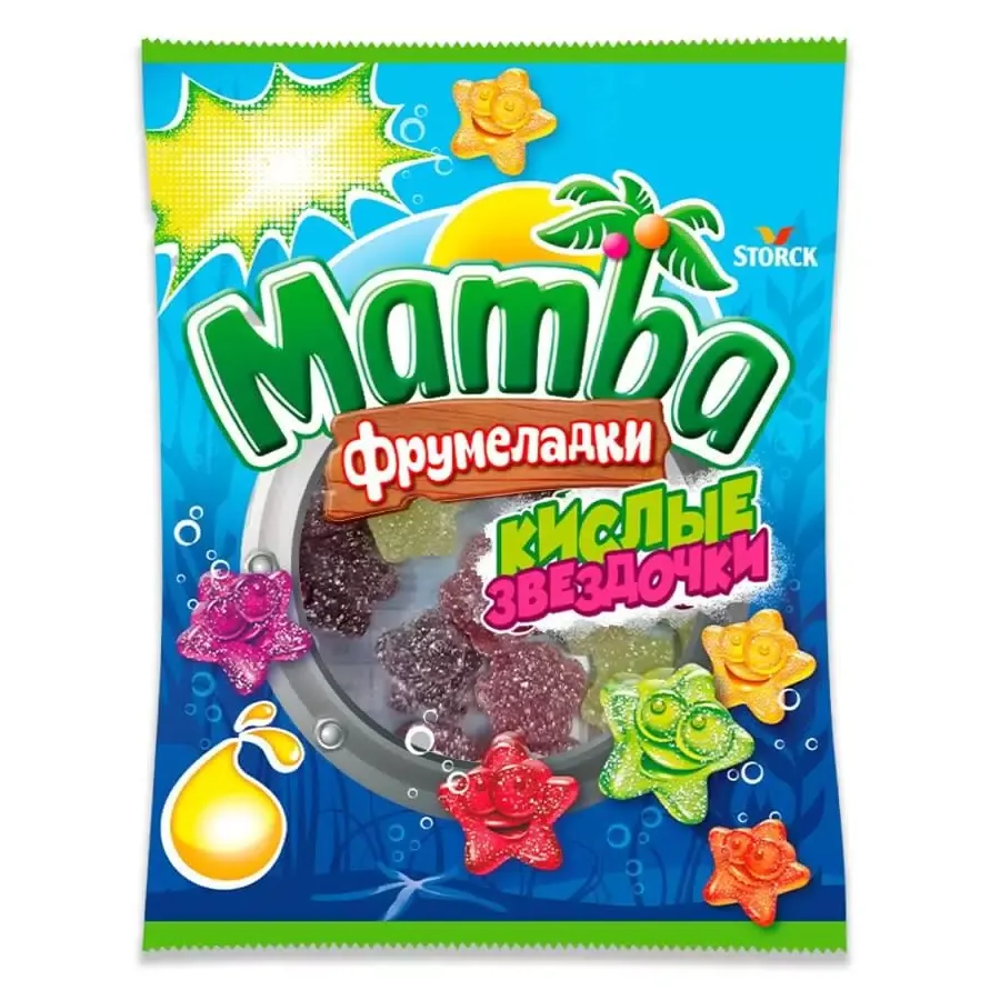 Жевательные конфеты Mamba Кислые звезды 70г