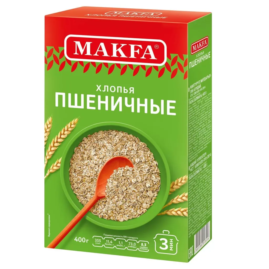 Хлопья Makfa пшеничные 400г