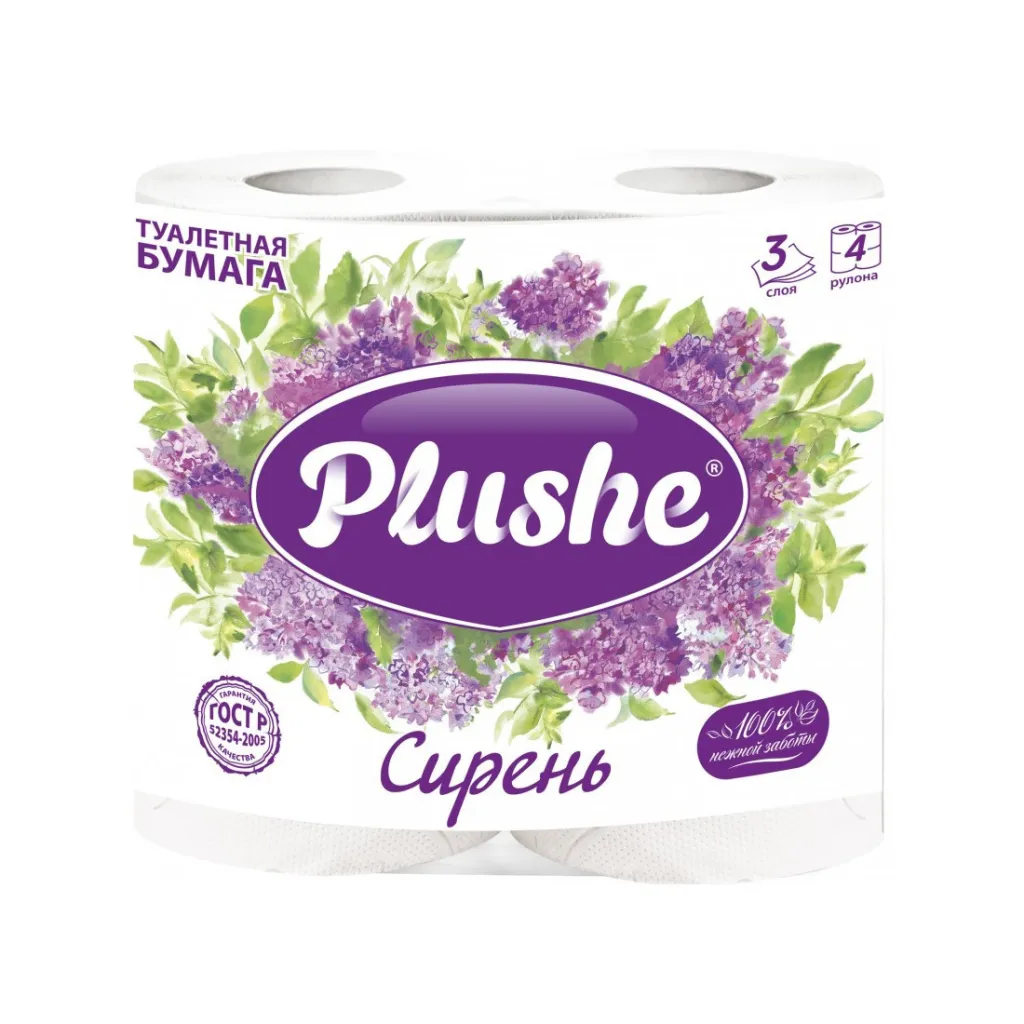 Туалетная бумага Plushe DeLux 3сл 4шт Сирень