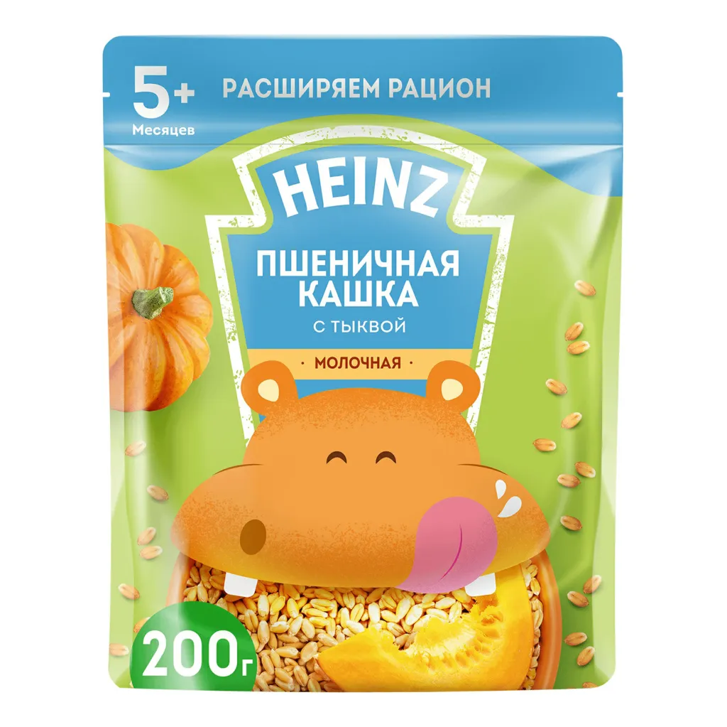 Каша Heinz молочная Пшеничная с тыквой Омега 3 200г