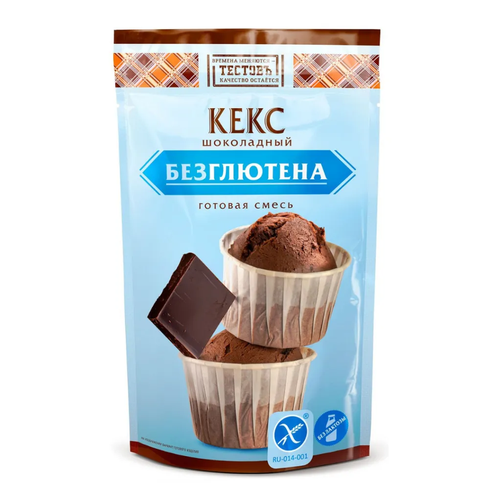 Кекс Тестовъ шоколадный без глютена Смесь для приг 250г