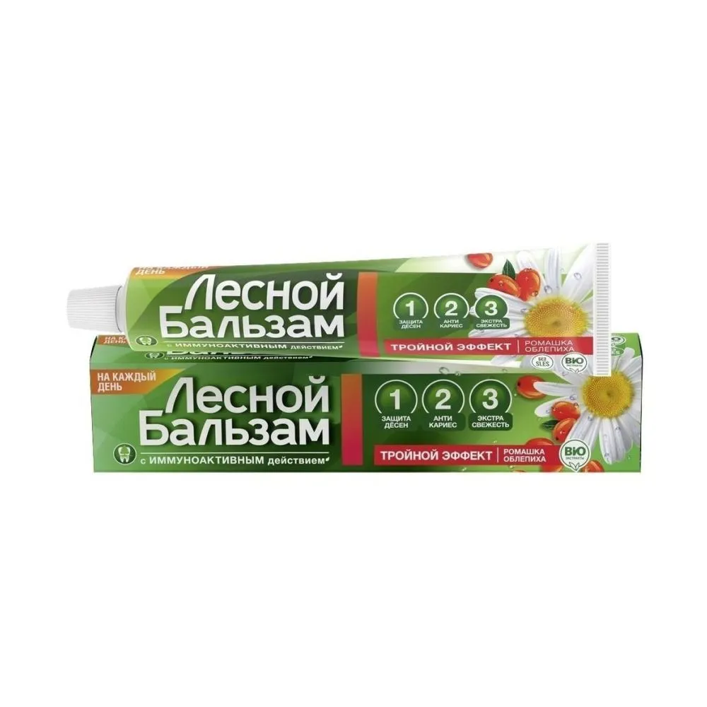 Зубная паста Лесной Бальзам Ромашка и облепиха 75мл