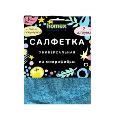Салфетка Homex 30*30см микрофибра Очень Популярная 2шт