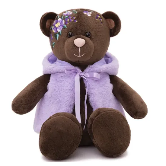 Игрушка мягкая Медведь 35см фиолетовый в жилетке (BB/VIO/25)