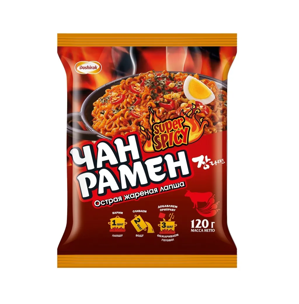 Лапша Доширак Корейская Чан Рамён Острая жареная 120 г
