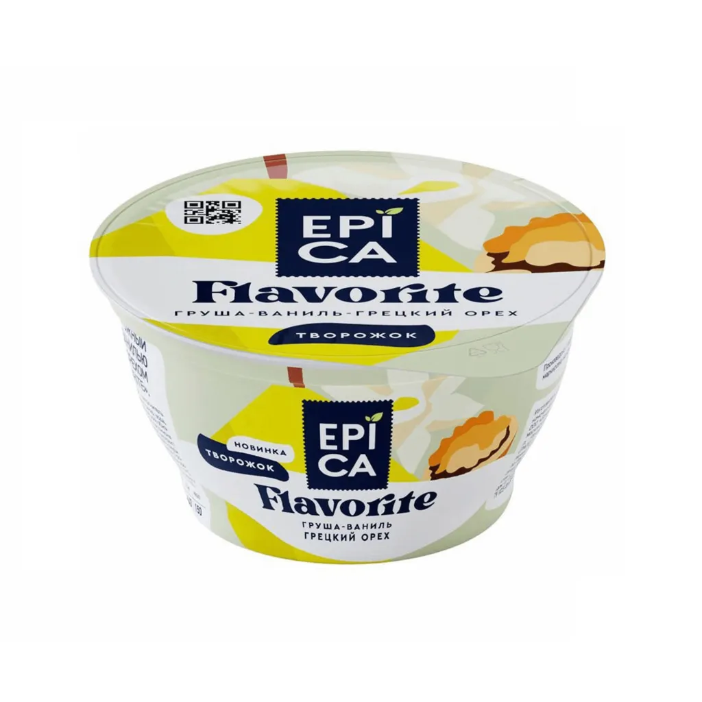 Йогурт Epica Flavorite 8% груша ваниль орех 130г
