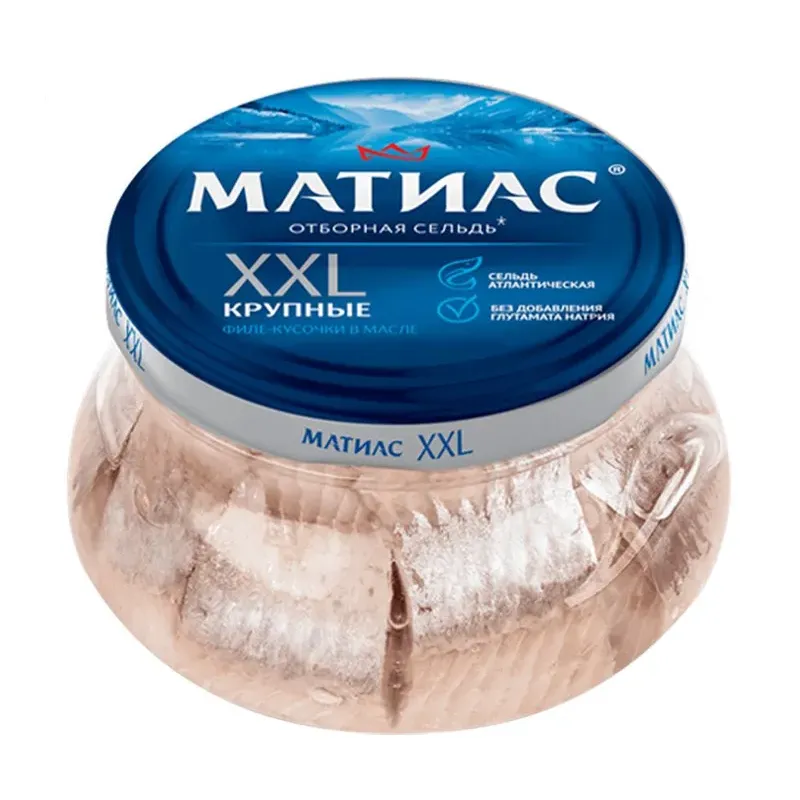 Филе Сельди атлант Матиас XXL отборный в масле 260г