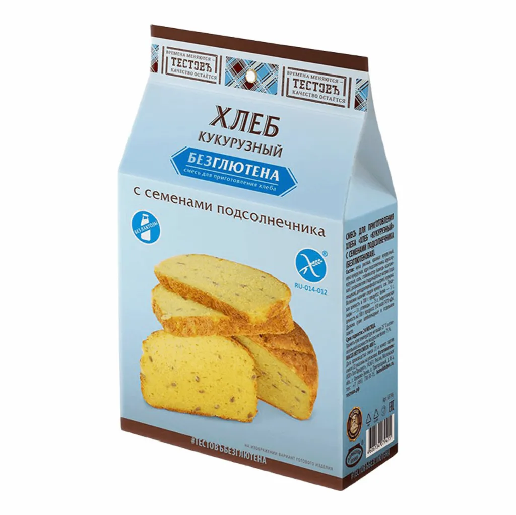 Хлеб кукурузный Тестовъ с сем. подсолн. без глютена Смесь 400г