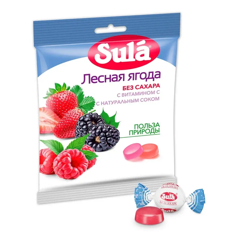 Леденцы Sula на сорбите лесная ягода 60г
