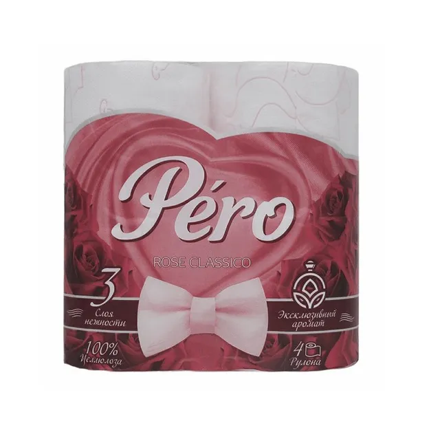 Туалетная бумага Pero Rose 3сл 4шт