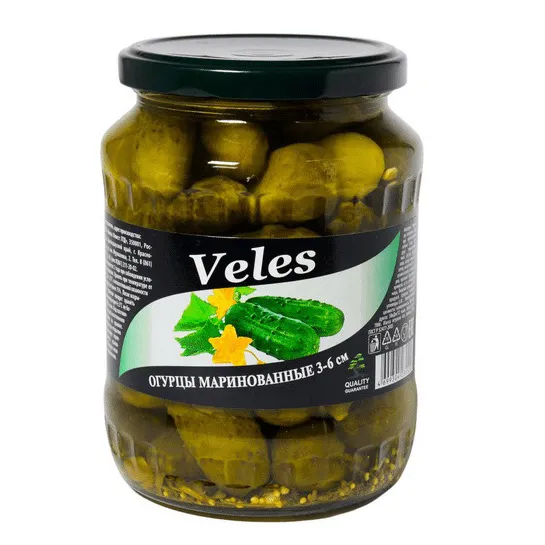 Огурцы Велес марин целые (3-6) ст/б 700г