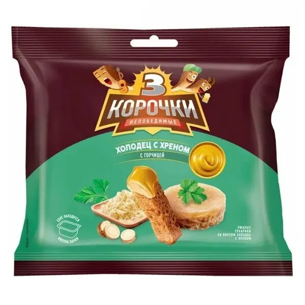 Сухарики Три корочки  Холодец с хреном 40г