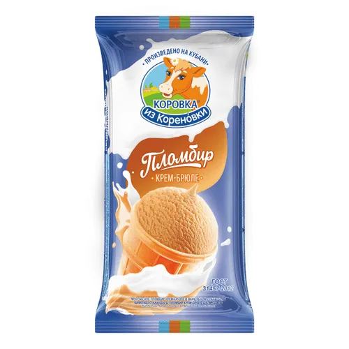Мороженое Кореновка Пломбир крем брюле в стак 15% 100г