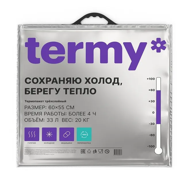 Термопакет большой Биг Стандарт 60*55см 33л Металл/ПВД