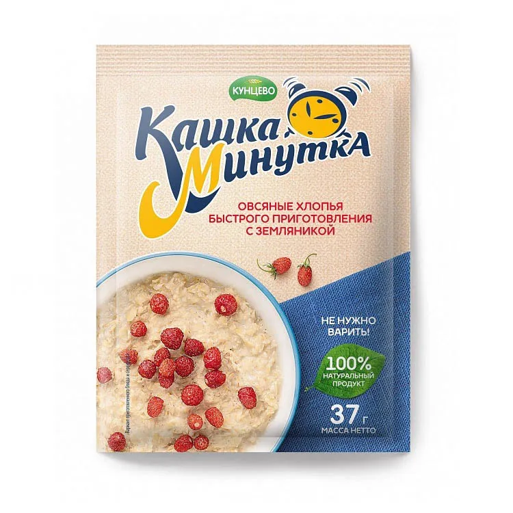 Каша Минутка земляника Кунцево 37г