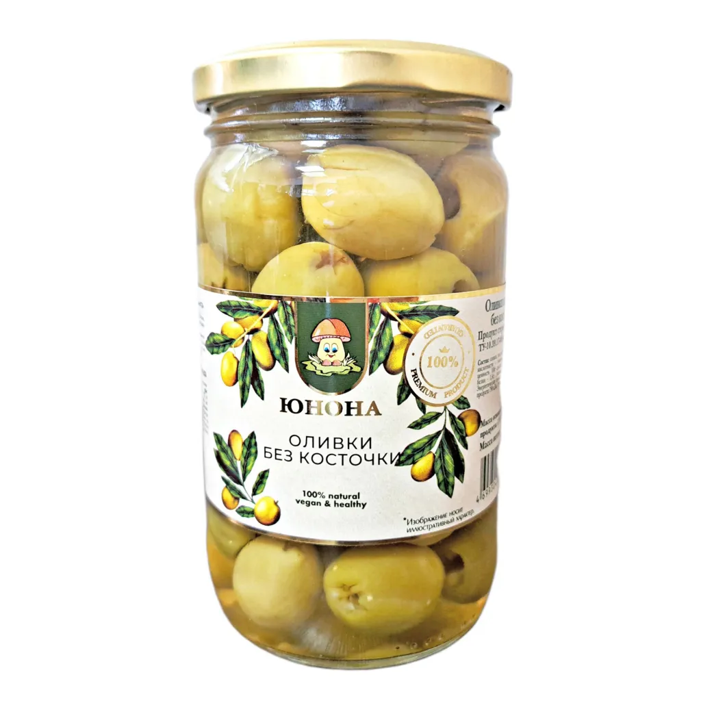 Оливки Юнона б/к ст/б 350г