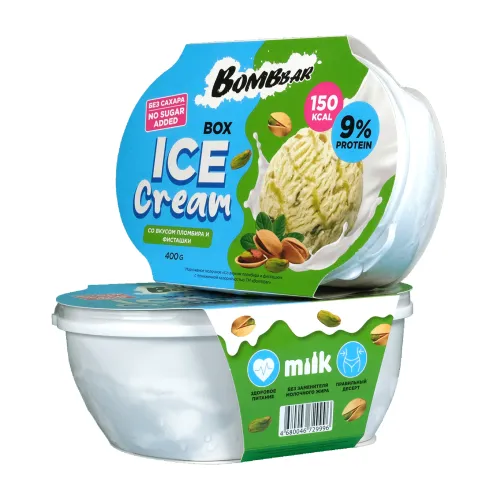 Мороженое Bombbar Фисташк пломбир с пониж калл  БЕЗ САХАРА 400г