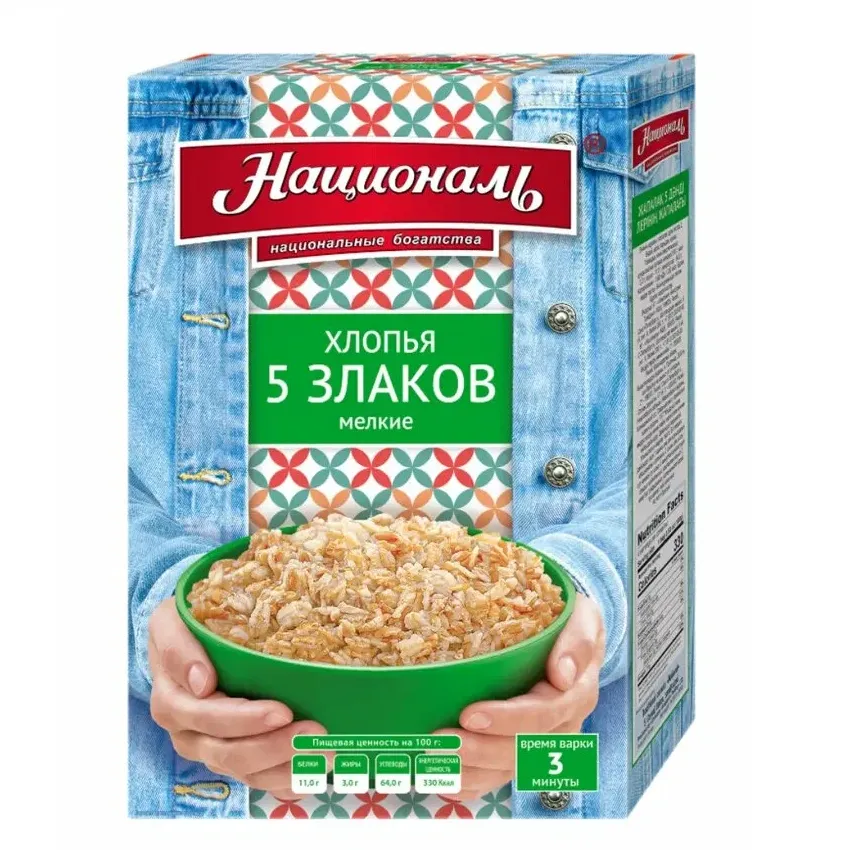 Хлопья Националь 5 злаков 400г
