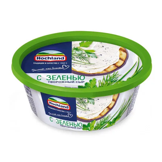 Сыр творожный Hochland с зеленью 140г