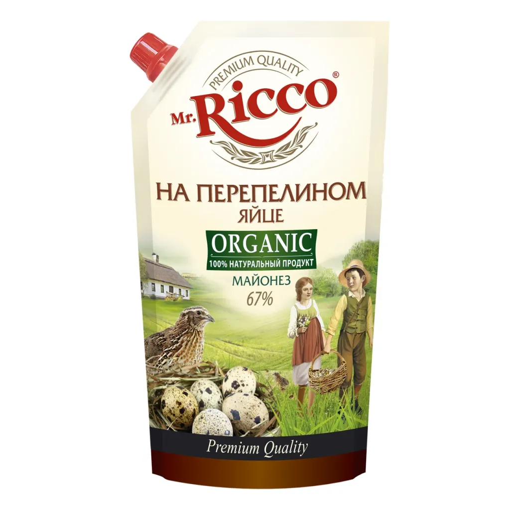 Майонез Mr.Ricco Organic на перепелином яйце 67% 750мл