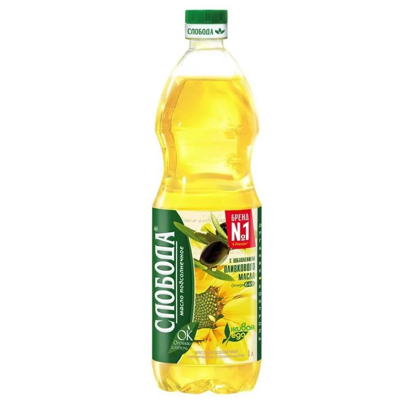 Масло подсолнечное Слобода с добавлением оливкового 1л