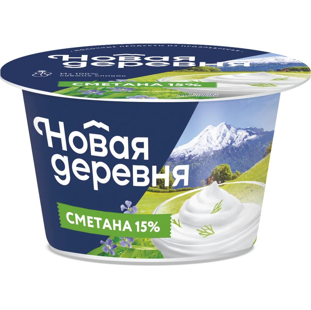 Сметана Новая деревня 15% 180г