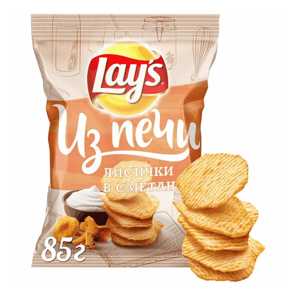Чипсы Lay's Из печи Лисички в сметане 85г
