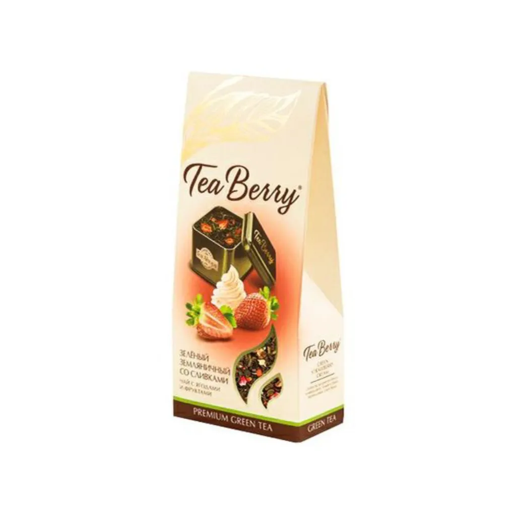 Чай зеленый Tea Berry Зеленый земляничный со сливками, 100 г