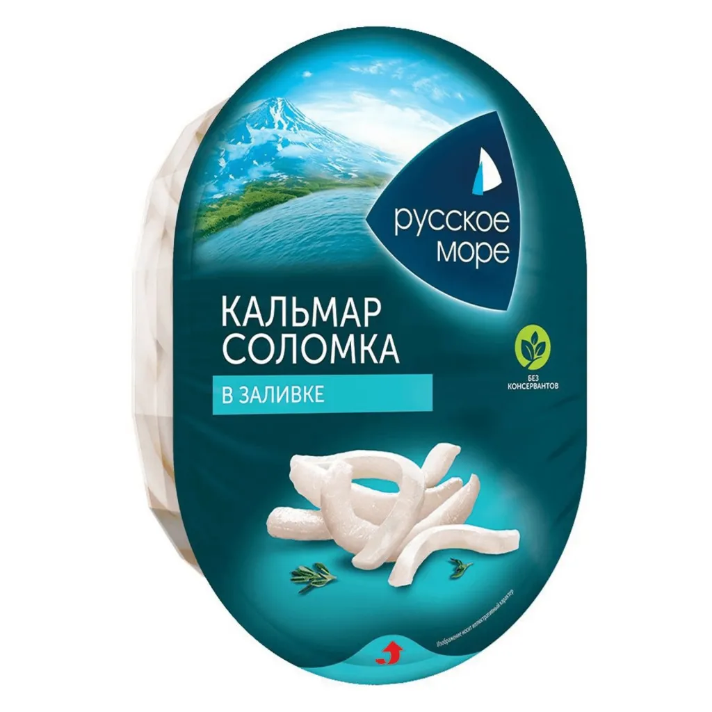 Мясо кальмара в заливке соломка Русское Море 180г