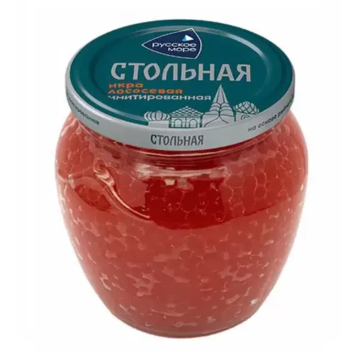 Икра Русское Море Стольная Люкс красная аналоговая ст/б 480г
