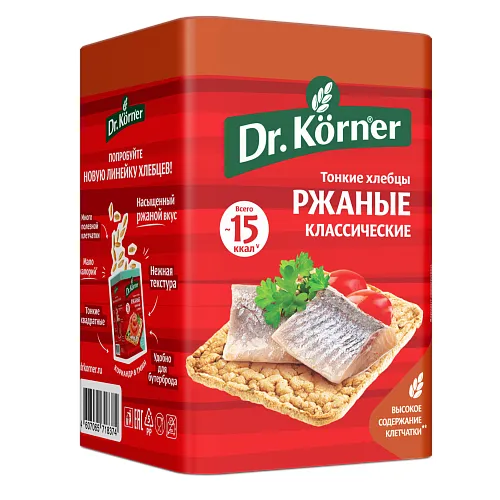 Хлебцы мини Др Корнер хрустящие Ржаные классические 100г