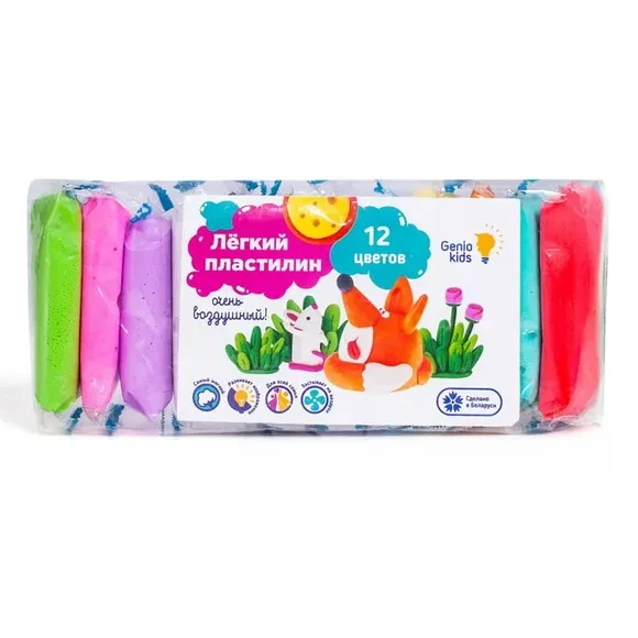 Набор для лепки Genio Kids Лёгкий пластилин 12 цветов ТА1710