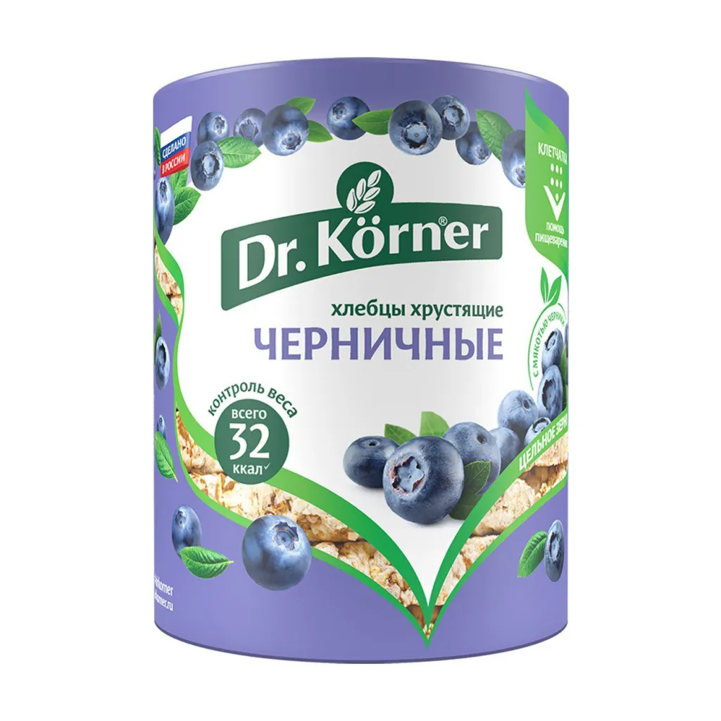 Хлебцы Dr. Korner Злаковый коктейль Черничный 100г