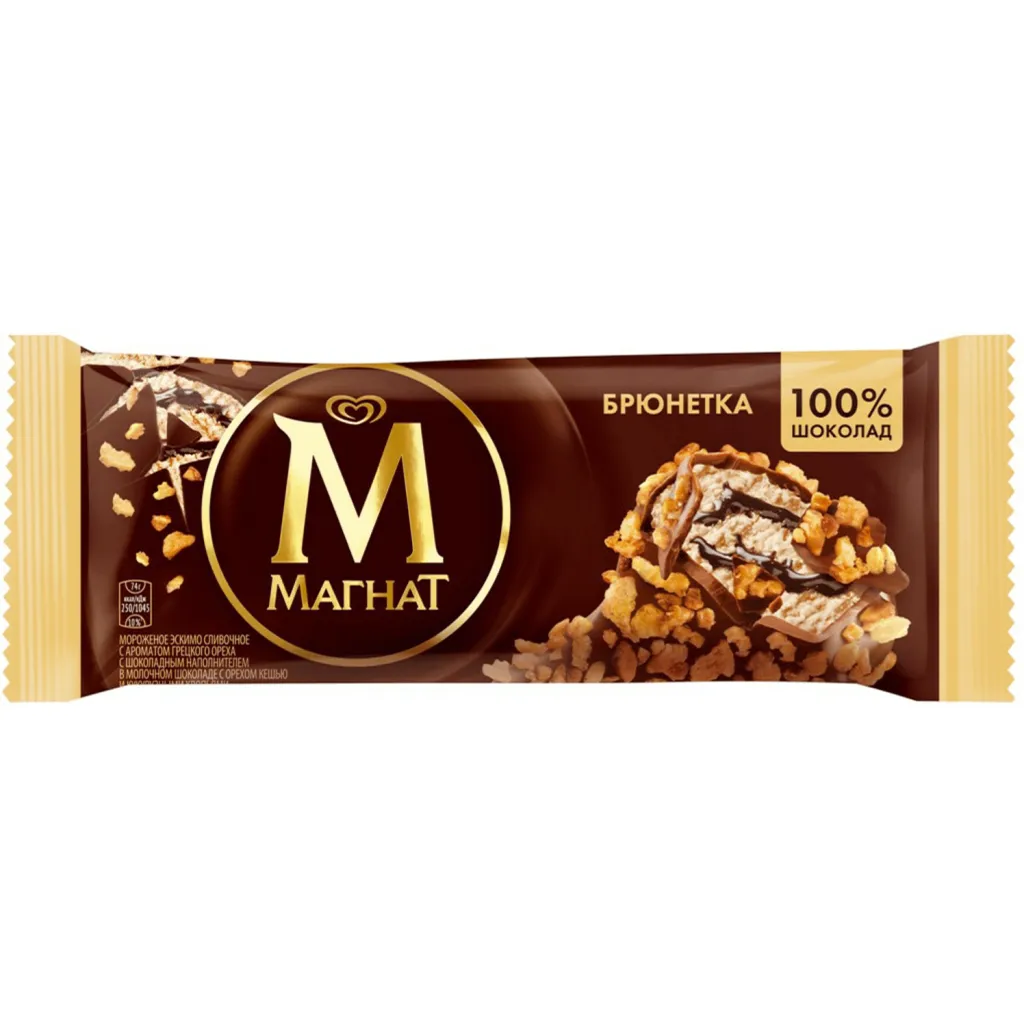 Мороженое Магнат Брюнетка 100% шоколад эскимо 74г