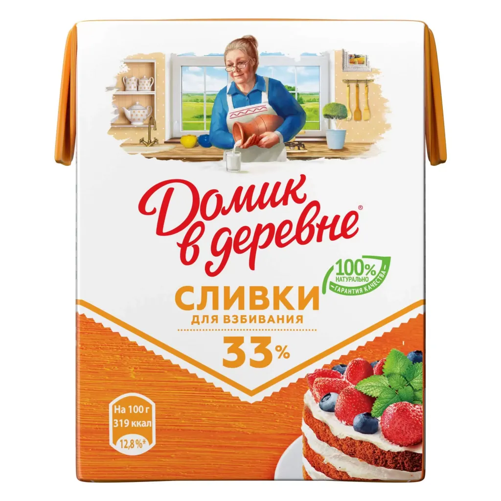 Сливки Домик в деревне 33% стер 200г