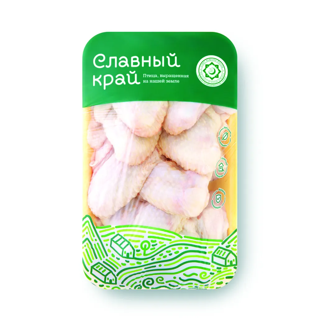 Крылья цыпленка бройлера в лотке замороженные Батыр-Бройлер