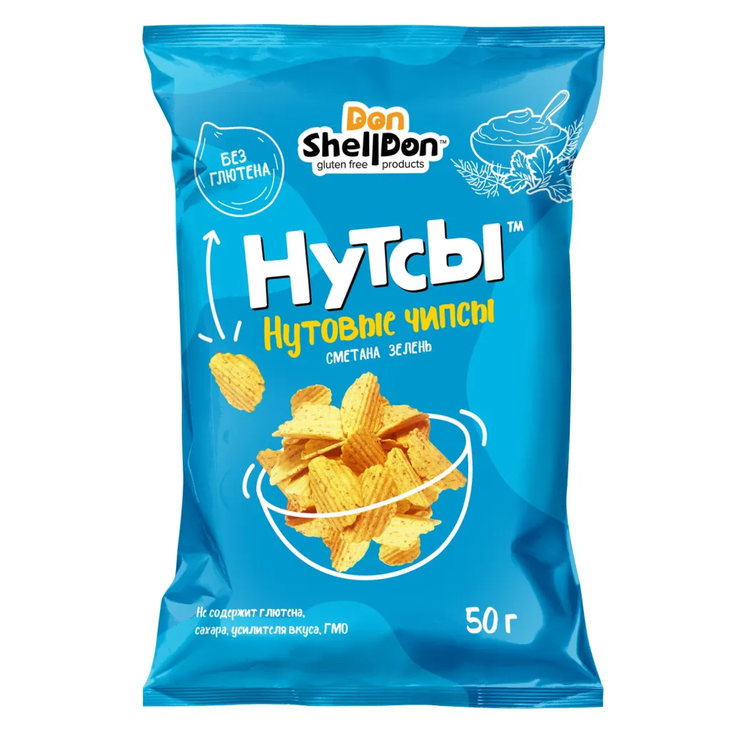 Нутовые чипсы Нутсы со вкусом Сметаны и зелени 50г