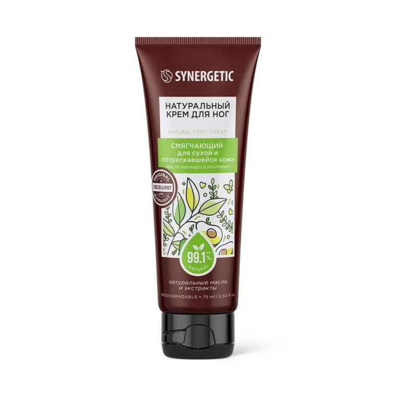 Крем Synergetic для ног Смягчающий 75мл