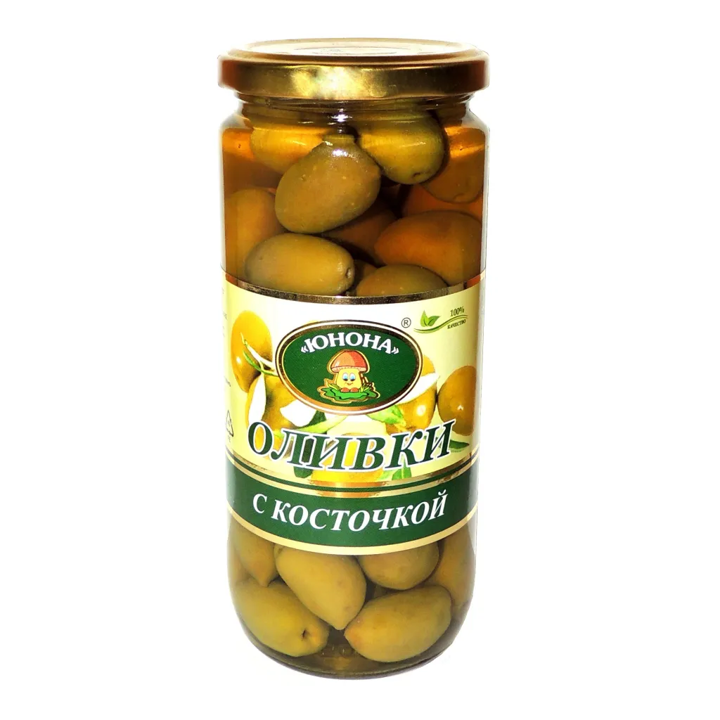 Оливки Юнона с/к ст/б 350г