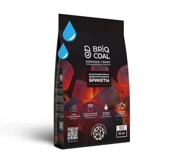 Брикеты  древесноугольные BriqCoal 2.5 кг