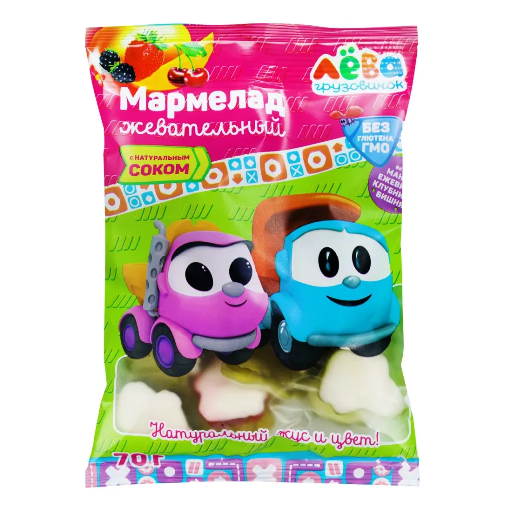 Мармелад жевательный Лева грузовичок с натуральным соком 70г
