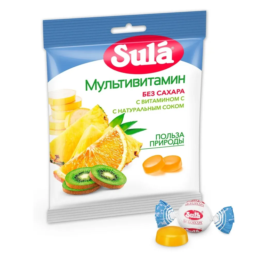 Леденцы Sula на сорбите мультивит 60г