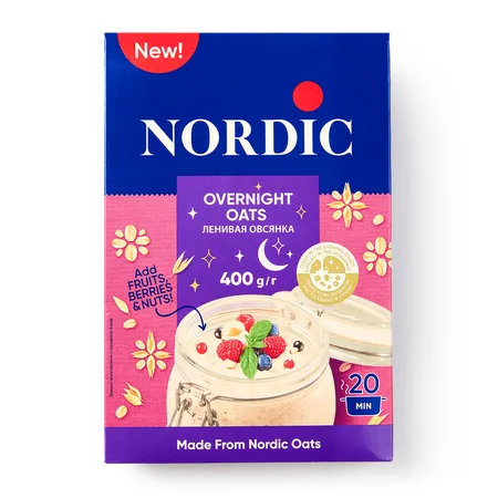 Хлопья Nordic овсяные Ленивая овсянка 400г