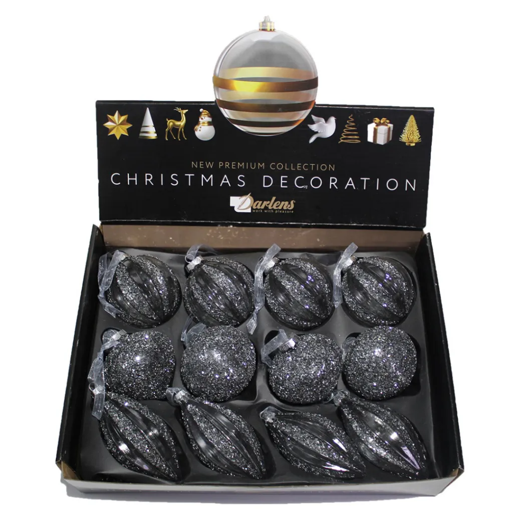 Шар елочный 8см стекло DRL05358 Darlens 12