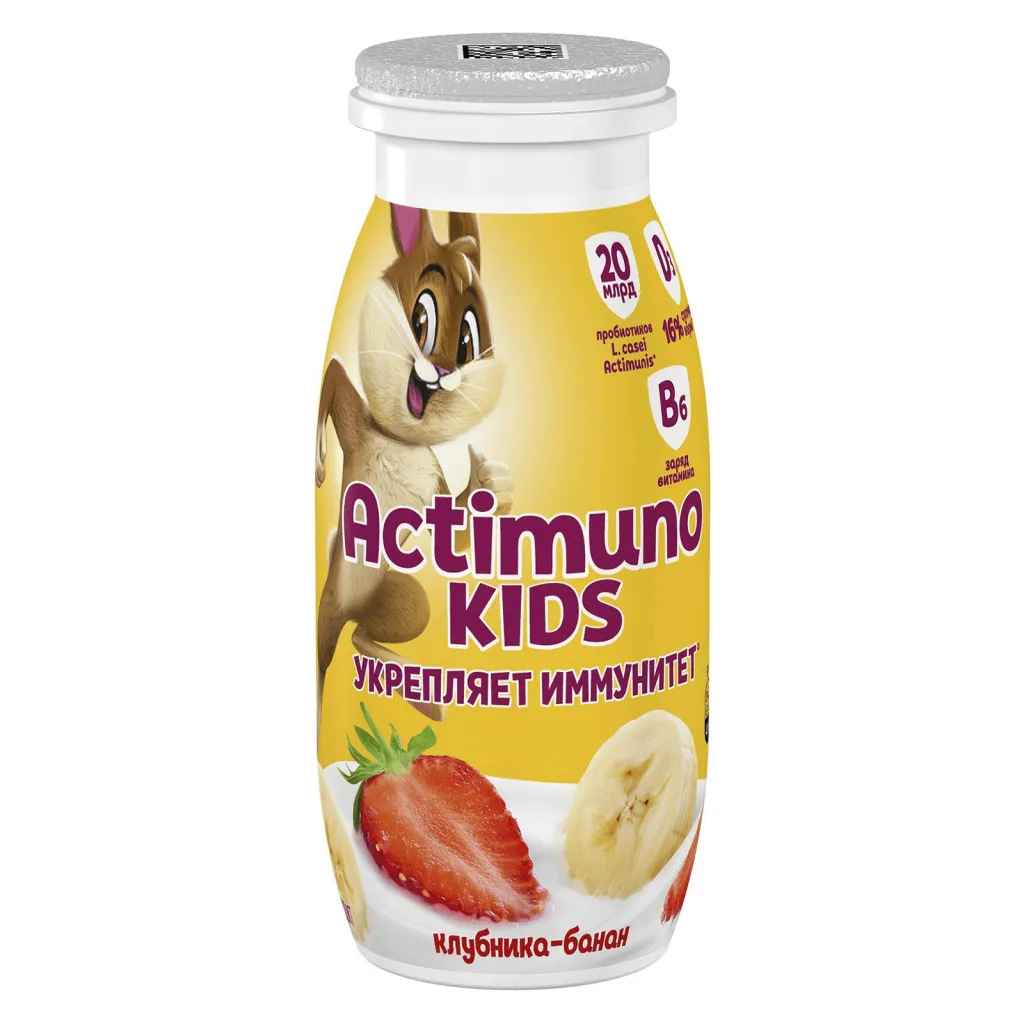 Йогурт Actimuno Kids клубника банан 95г