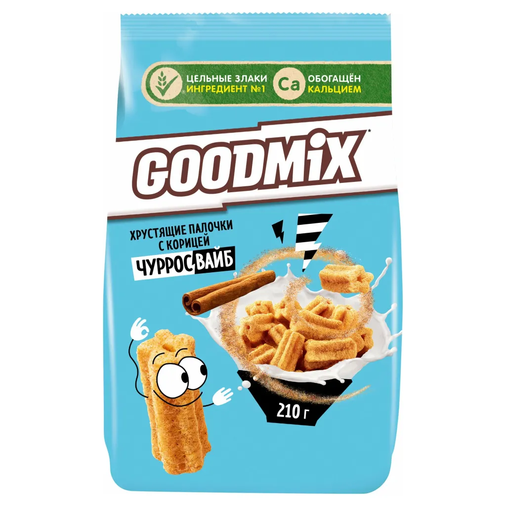 Готовый завтрак Хрустящие палочки с корицей GOODMIX ЧУРРОСВАЙБ 210г
